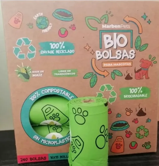 Biobolsas Marben Pets verdes y su caja